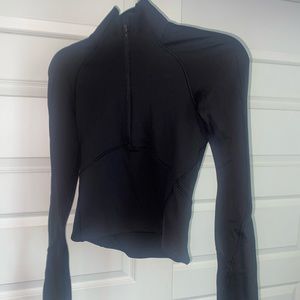 black lululemon 1/4 zip (slightly cropped)